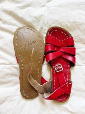 Salt Water Sandals by Hoy Red Leather Kids Sandals